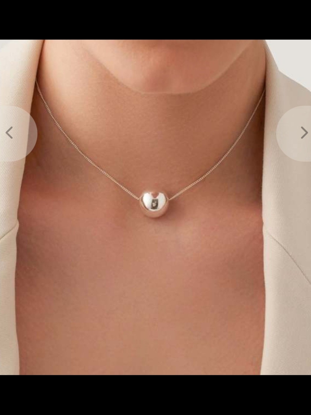 Silver Ball Pendant Necklace - Minimalist Women’s Jewelry